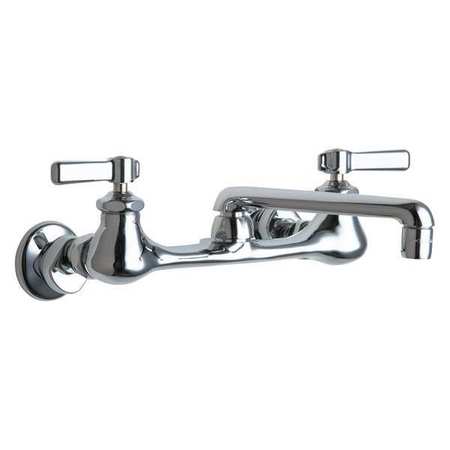 Chicago Faucet Manual, 7-1/4" to 8-3/4" Mount, Commercial 2 Hole Straight Kitchen Faucet 540-LDE35XKABCP
