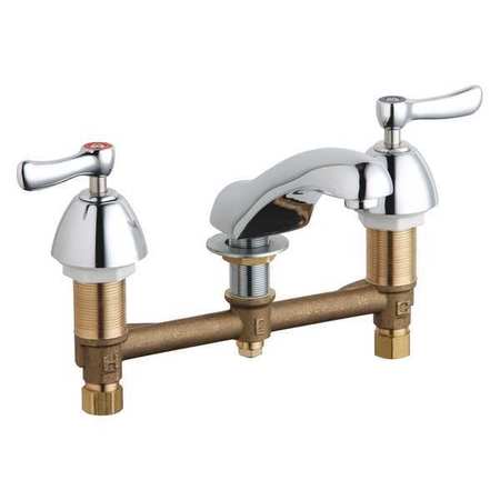 CHICAGO FAUCET Manual 8" Mount, Bathroom Faucet, Chrome plated 404-XKABCP