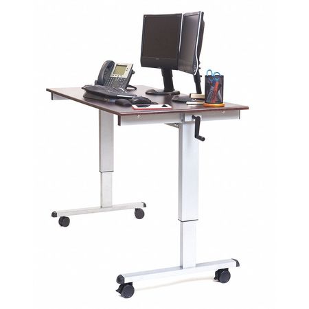 Luxor Adjustable Table, 59" X 29.6" to 45.4" (with Glides), 32.6" to 48-1/2" (with Casters) STANDUP-CF60-DW