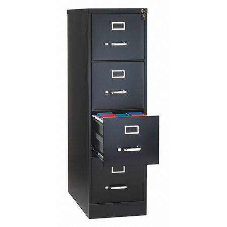 Hirsh 15" W 4 Drawer File Cabinet, Black, Letter 16699