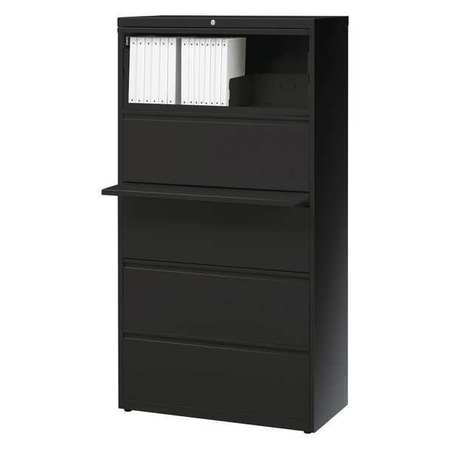 HIRSH 30" W 5 Drawer Lateral File Cabinet, Black, Letter 14980
