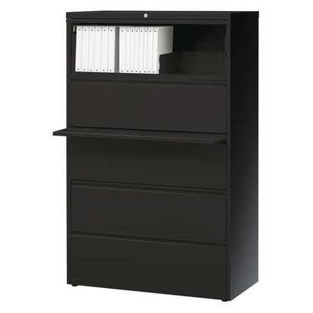 Hirsh 5 Drawer File Cabinet, Black, A4/Legal/Letter 17639