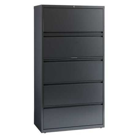 Hirsh 36" W 5 Drawer Lateral File Cabinet, Charcoal, Letter 17641