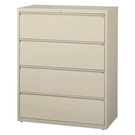 HIRSH 42" W 4 Drawer Lateral File Cabinet, Putty, Letter 17459