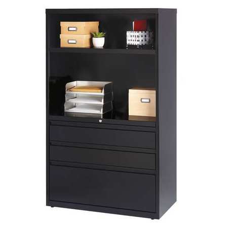 Hirsh 36" W 3 Drawer Lateral File Cabinet, Black, Letter 19627