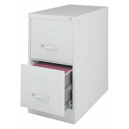 HIRSH 15" W 2 Drawer File Cabinet, Light Gray, Letter 14417
