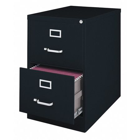 Hirsh 18" W 2 Drawer File Cabinet, Black, Legal 14413