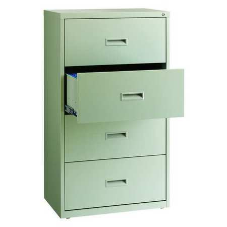 HIRSH 30" W 4 Drawer Lateral File Cabinet, Light Gray, Letter 19440
