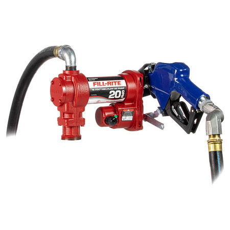 FILL-RITE Fuel Transfer Pump, 12V DC, 20 gpm Max. Flow Rate , 1/4 HP, Cast Iron, 1 in NPT Inlet FR4210HARC