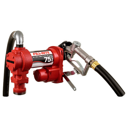 FILL-RITE Fuel Transfer Pump, 24V DC, 20 gpm Max. Flow Rate , 1/4 HP, Cast Iron, 1 in NPT Inlet FR4410H