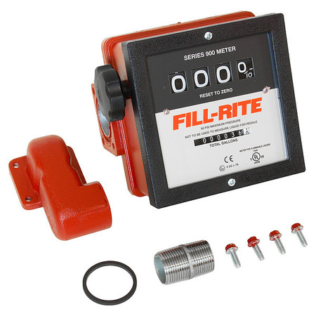 FILL-RITE Flowmeter, 50 PSI, 40 GPM, Mechanical 901CMK300