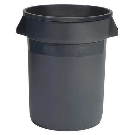 Rubbermaid Commercial 10 gal. Round Trash Can, Gray, 15 3/4 in Dia, None, Plastic FG261088GRAY