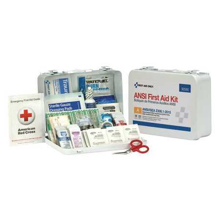 ZORO SELECT First Aid Kit, Metal, 25 Person 90560
