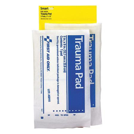 FIRST AID ONLY First Aid Kit Refill, 5"X9" Trauma Pad, 2 Per Bag FAE-6024