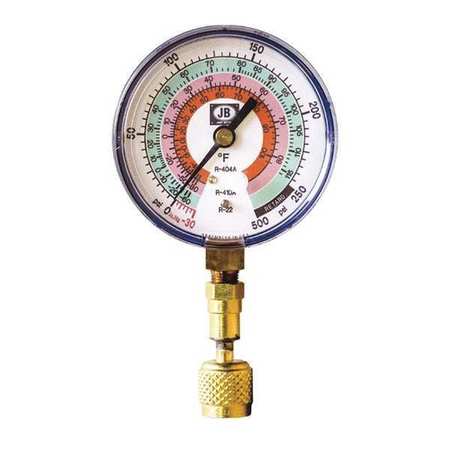 JB INDUSTRIES Test Gauge, Blue, For R-22, R-404A, R-410A QC-G820