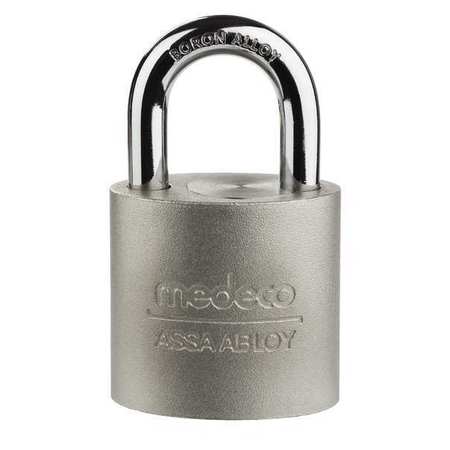 MEDECO Padlock, Keyed Different, Long Shackle, Square Stainless Steel Body, Hardened Steel Shackle 5004732-T-26-DL-P