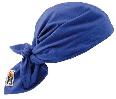 Chill-Its By Ergodyne Flame Resistant Cooling Bandana, Blue, Cotton 6710FR