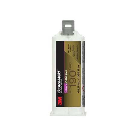 3M Acrylic Adhesive, DP190 Series, Tan, Dual-Cartridge, 1:01 Mix Ratio, 10 hr Functional Cure 190