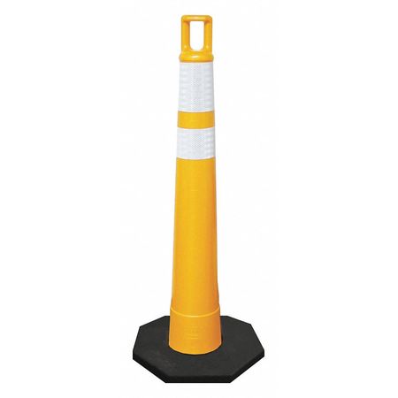 Zoro Select Traffic Cone, 42" Cone Height, Yellow 510-Y-HIP-6W4W-2/650-RB-10
