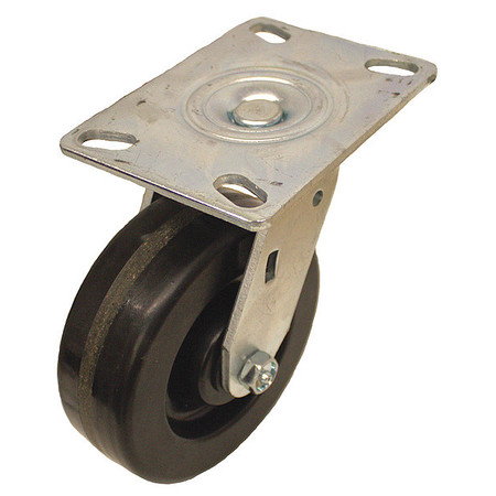 Zoro Select NSF-Listed Plate Caster, 1200 lb. Ld Rating, Roller P21S-PH060R-16