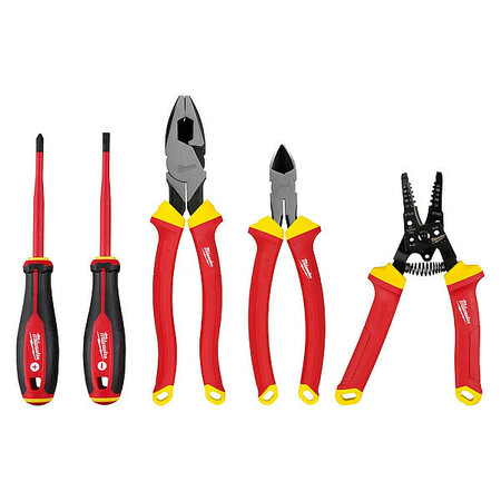 MILWAUKEE TOOL Hand Tool Kit, Insulated, 4 pcs 48-22-2215