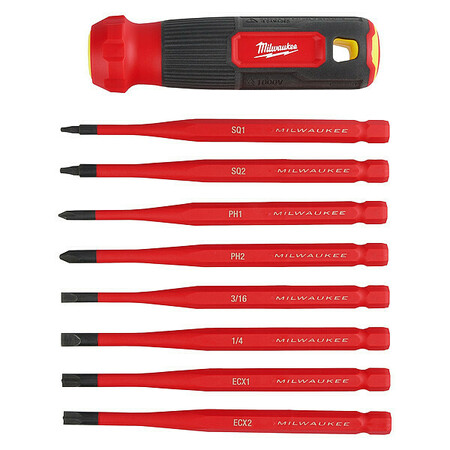 MILWAUKEE TOOL 8-in-1 insulated screwdriver set� 48-22-2218