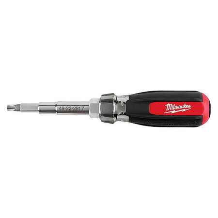 MILWAUKEE TOOL Multi-Bit Screwdriver, Steel, 6 pcs 48-22-2917