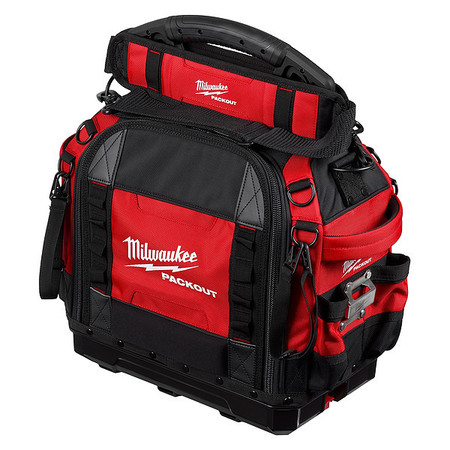 MILWAUKEE TOOL Tool Bag, Black, Red, Ballistic, 65 Pockets 48-22-8316