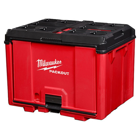 Milwaukee Tool PACKOUT Tool Cabinet, Black/Red, Polymer, 19-1/2 in W x 14-1/2 in D x 15 in H 48-22-8445