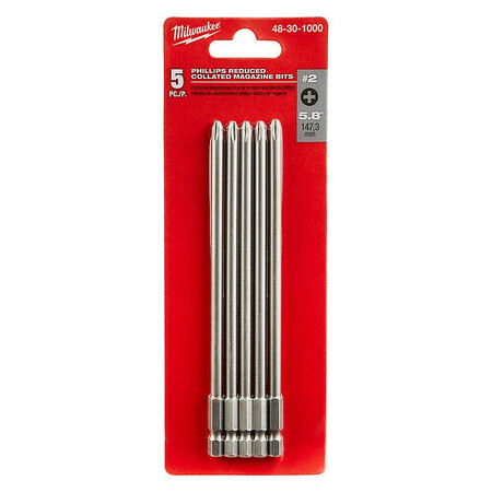 MILWAUKEE TOOL 5-Piece Phillips Collated Magazine Bits 48-30-1000