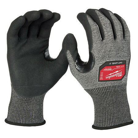 MILWAUKEE TOOL Knit Gloves, Finished, Size 2XL 48-73-7134