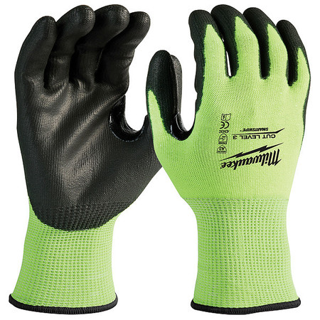 MILWAUKEE TOOL High Visibility Cut Level 3 Polyurethane Dipped Gloves - M 48-73-8931