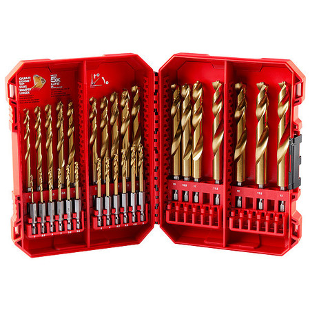 MILWAUKEE TOOL 29 pc. SHOCKWAVE Impact Duty RED HELIX Titanium Metric Drill Bit Set 48-89-4862