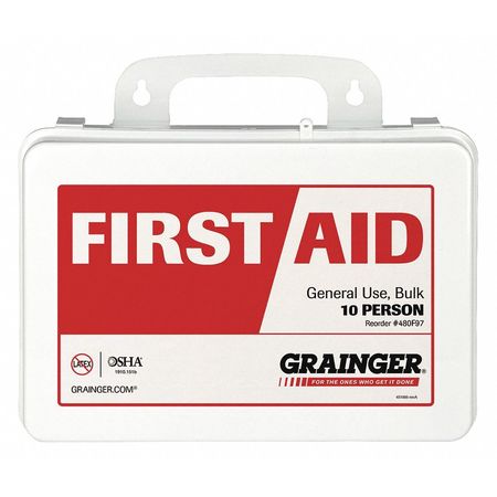 Zoro Select First Aid Kit, Plastic, 10 Person 59407