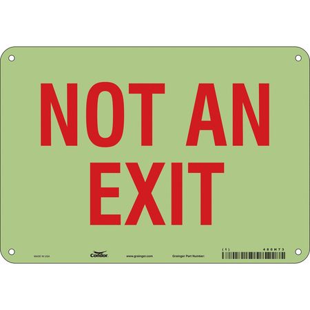 Condor Not An Exit Sign, English, 10" W, 7" H, Plastic, White 480H73