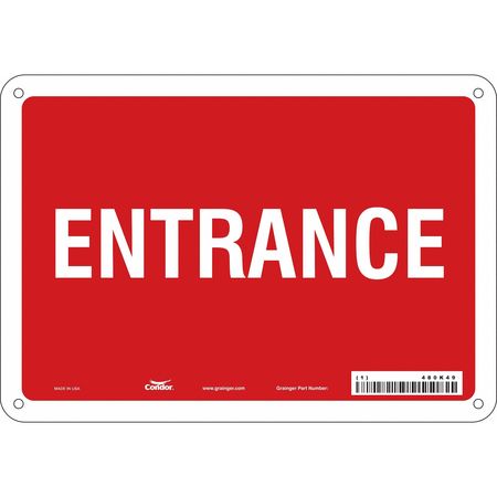 CONDOR Safety Sign, 7 in Height, 10 in Width, Aluminum, Vertical Rectangle, English, 480K49 480K49
