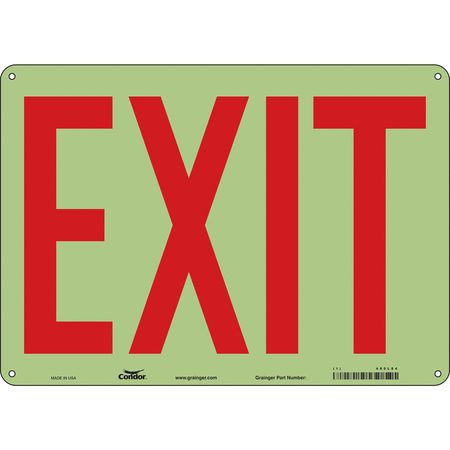 Condor Exit Sign, English, 14" W, 10" H, Plastic, White 480L84