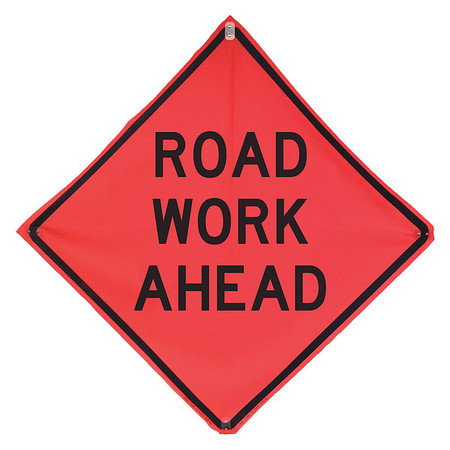EASTERN METAL SIGNS AND SAFETY Road Work Ahead Traffic Sign, 36 in Height, 36 in Width, Polyester, PVC, Diamond, English 1UBP5