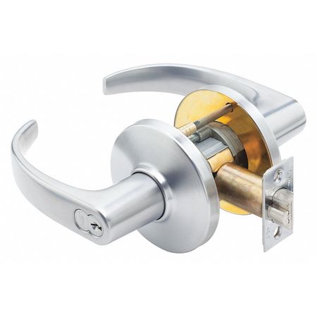BEST Door Lever Lockset, 2-3/4" Strike Dim 9K37AB14CSTK626