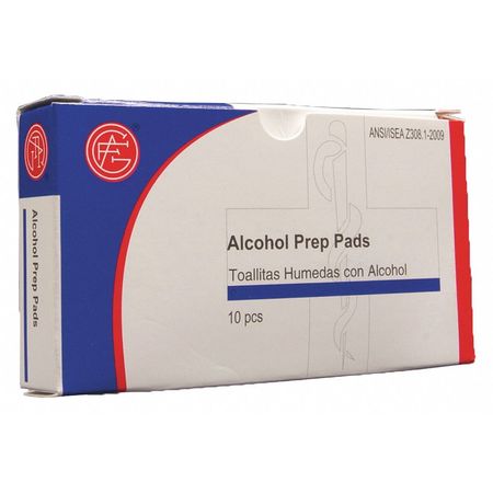 Zoro Select Alcohol Pads, Box, Wrapped Packets, PK10 9999-1002