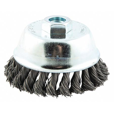 Zoro Select Cup Brush, Knotted, 4" dia., Arbor Hole 66252839090