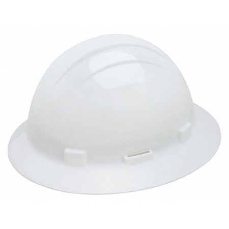 ERB SAFETY Full Brim Hard Hat, Type 1, Class E, Ratchet (4-Point), White 19261
