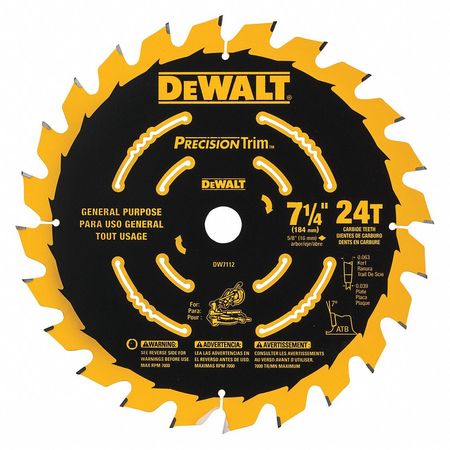 Dewalt 7-1/4" Precision Trim Miter Saw Blades DW7112PT