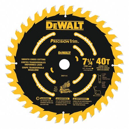 DEWALT 7-1/4" Precision Trim Miter Saw Blades DW7114PT