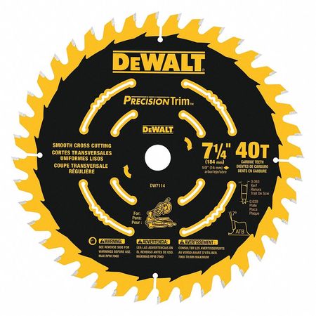 Dewalt 7-1/4" Precision Trim Miter Saw Blades DW7114PT