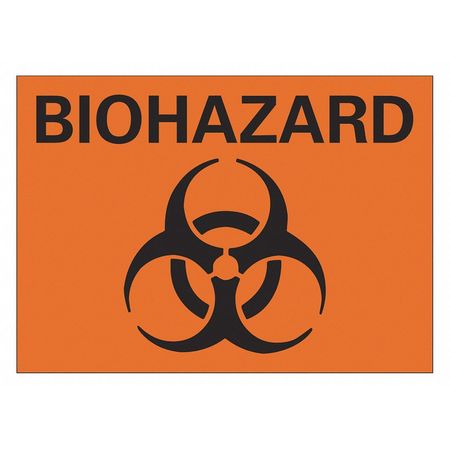 LYLE Biohazard Sign, 7 in H, 10 in W, Vertical Rectangle, English, LCU1-0053-NA_10x7 LCU1-0053-NA_10x7