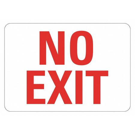 LYLE No Exit Sign, English, 10" W, 7" H, Polyester, White LCU1-0007-ED_10x7