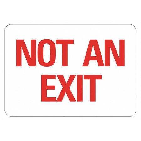 LYLE Not An Exit Sign, English, 14" W, 10" H, Polyester, White LCU1-0008-ED_14x10