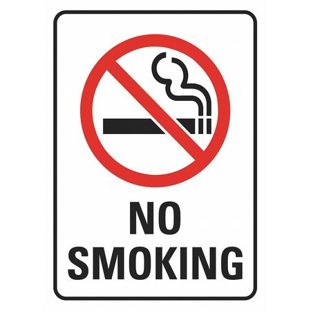 LYLE No Smoking Sign, 7" H, 5 in W, Reflective Sheeting, Vertical Rectangle, English, U1-1014-RD-PK2_5x7 U1-1014-RD-PK2_5x7