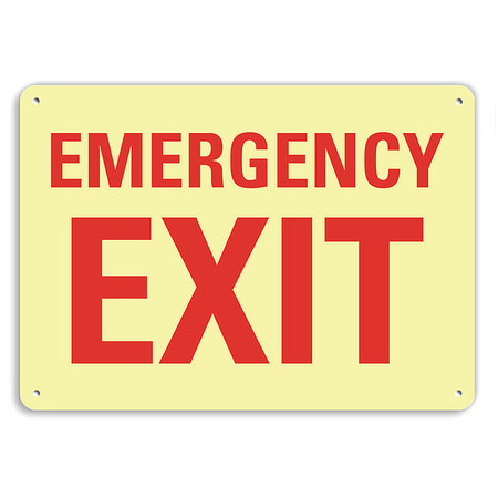 LYLE Aluminum Emergency Exit Sign, 10x14in U7-1074-GA_14x10